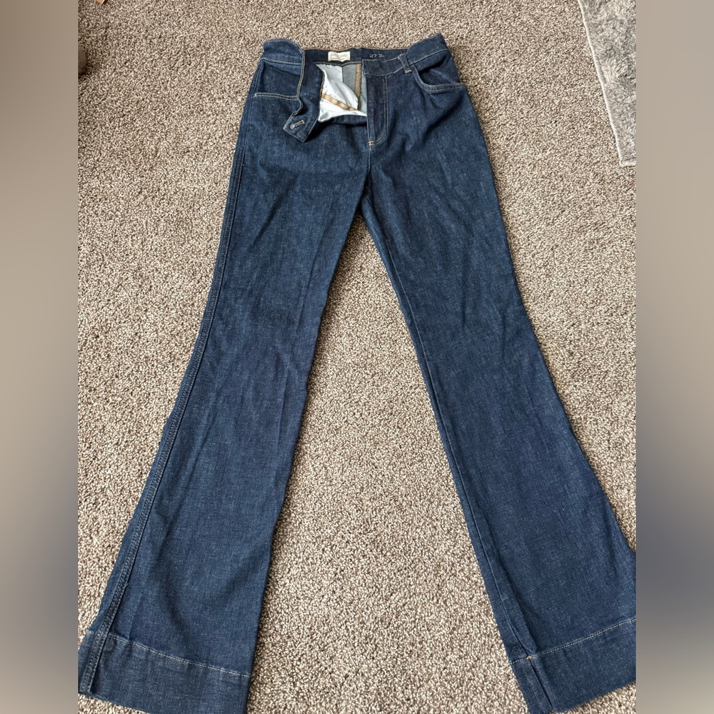 Pilcro Indigo High-Rise Wide Leg Jeans